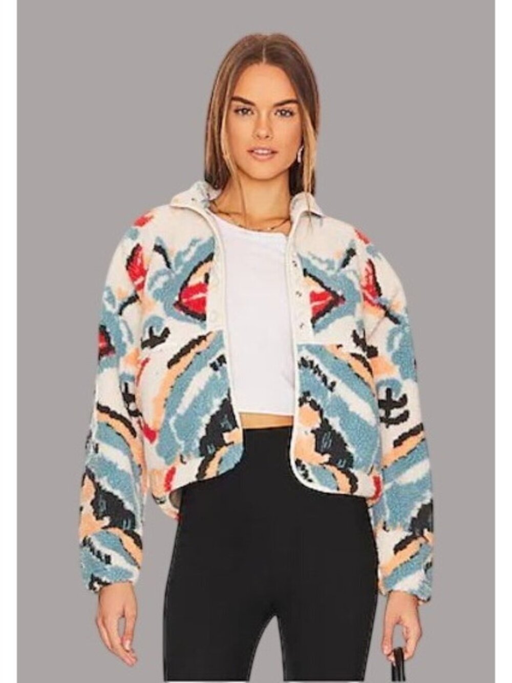 Free People Fp Movement Sherpa Jacket Multicolor Size S Warm Cozy